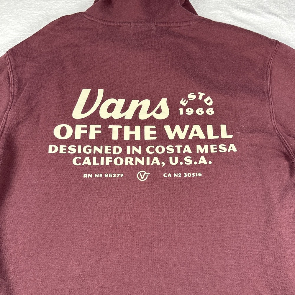 VANS Off the Wall Men's Size M Maroon Lightweight Pullover Hoodie MEDIUM
